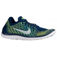 Nike Free 4.0 Flyknit 2015 Hommes chaussures bleu marin/vert clair INE348