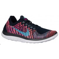Nike Free 4.0 Flyknit Femmes chaussures bleu marin/violet NEY388
