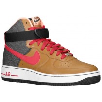 Nike Air Force 1 High Leather Hommes baskets marron/rouge SMK192