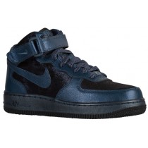 Nike Air Force 1 '07 Mid Prem Femmes sneakers noir/bleu marin PGK723