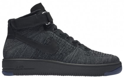 Nike Air Force 1 Ultra Flyknit Mid Hommes sneakers gris/noir GIR976