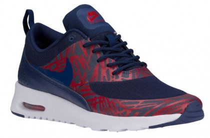 Nike Air Max Thea Femmes chaussures bleu marin/rouge URY269