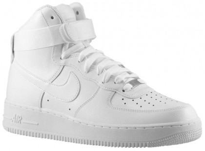 Nike Air Force 1 High Hommes chaussures Tout blanc/blanc UWJ397
