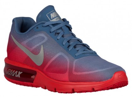 Nike Air Max Sequent Hommes chaussures de course rouge/bleu clair BHO243