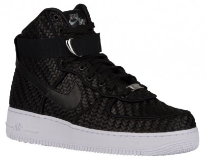 Nike Air Force 1 High LV8 Woven Hommes chaussures de sport noir/blanc SWJ444
