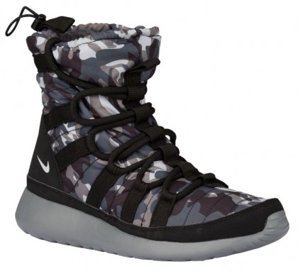 Nike Roshe One Hi Print Winterized Sneakerboot Femmes sneakers noir/gris CZL473